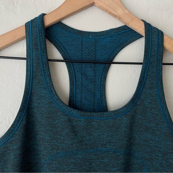 Lululemon Swiftly racerback tank top Capri blue black 6 - Picture 8 of 10